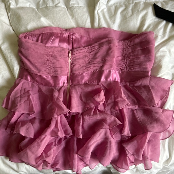 Y2K Vintage pink strapless flowy cropped (FITS Smaller) - Picture 3 of 3